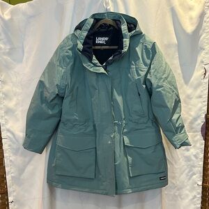 Lands' End Teal Hooded Parka Women’s 1XP Petite Hooded Winter Snow Ski Coat
